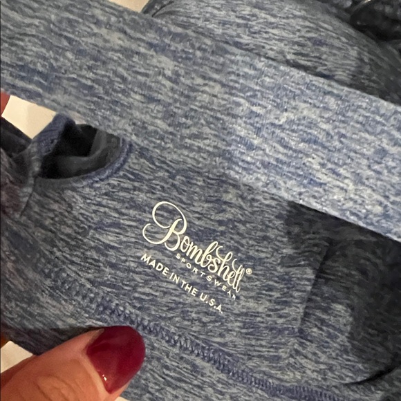 Bombshell Sportswear Blue Braided Sports Bra Size S - Picture 4 of 6